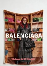 Balenciaga Red Hair Leather Coat Bag Collection Flannel Sofa Throw Blanket BA226